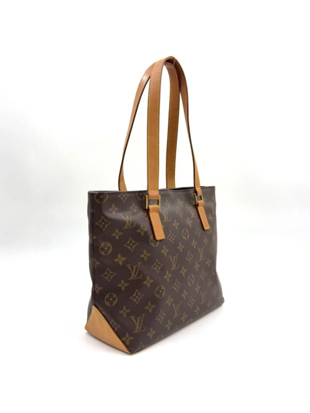 Louis Vuitton Cabas Piano Monogram Leather Brown Light Tote Gold
